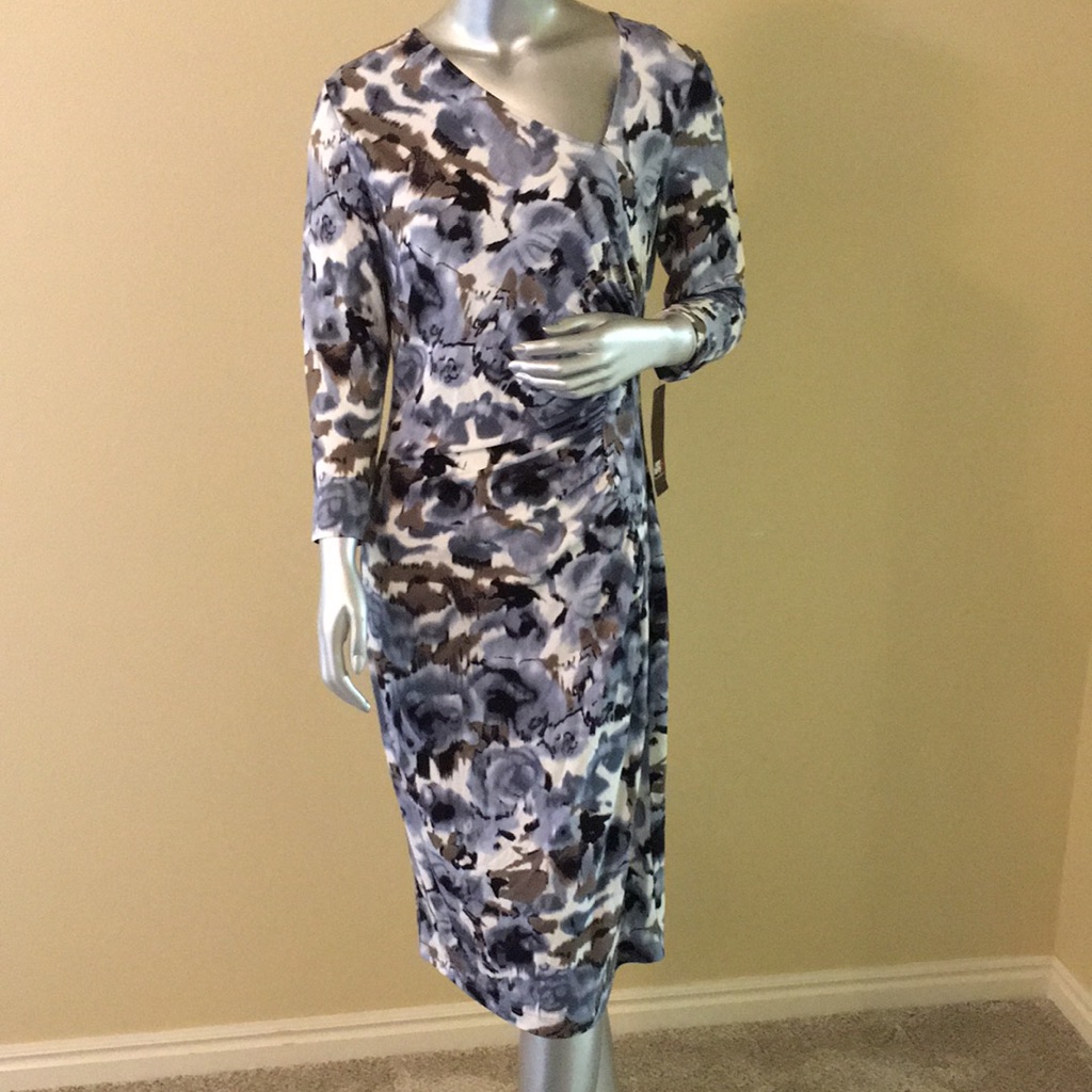 One Forty 8 Ruched 3/4 Length Sleeve Dress